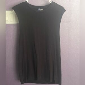 Divided by H&M mens black tank top shirt short sleeve tee Gym muscle workout T